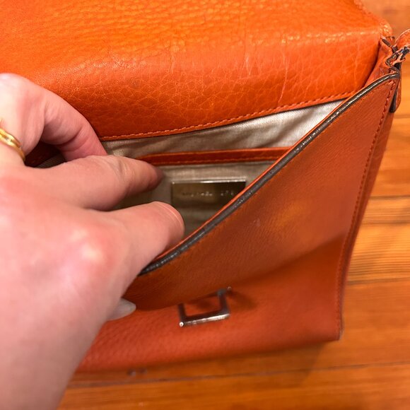 Michael Kors Burnt Orange Pebbled Leather Crossbody Bag - Picture 5 of 7